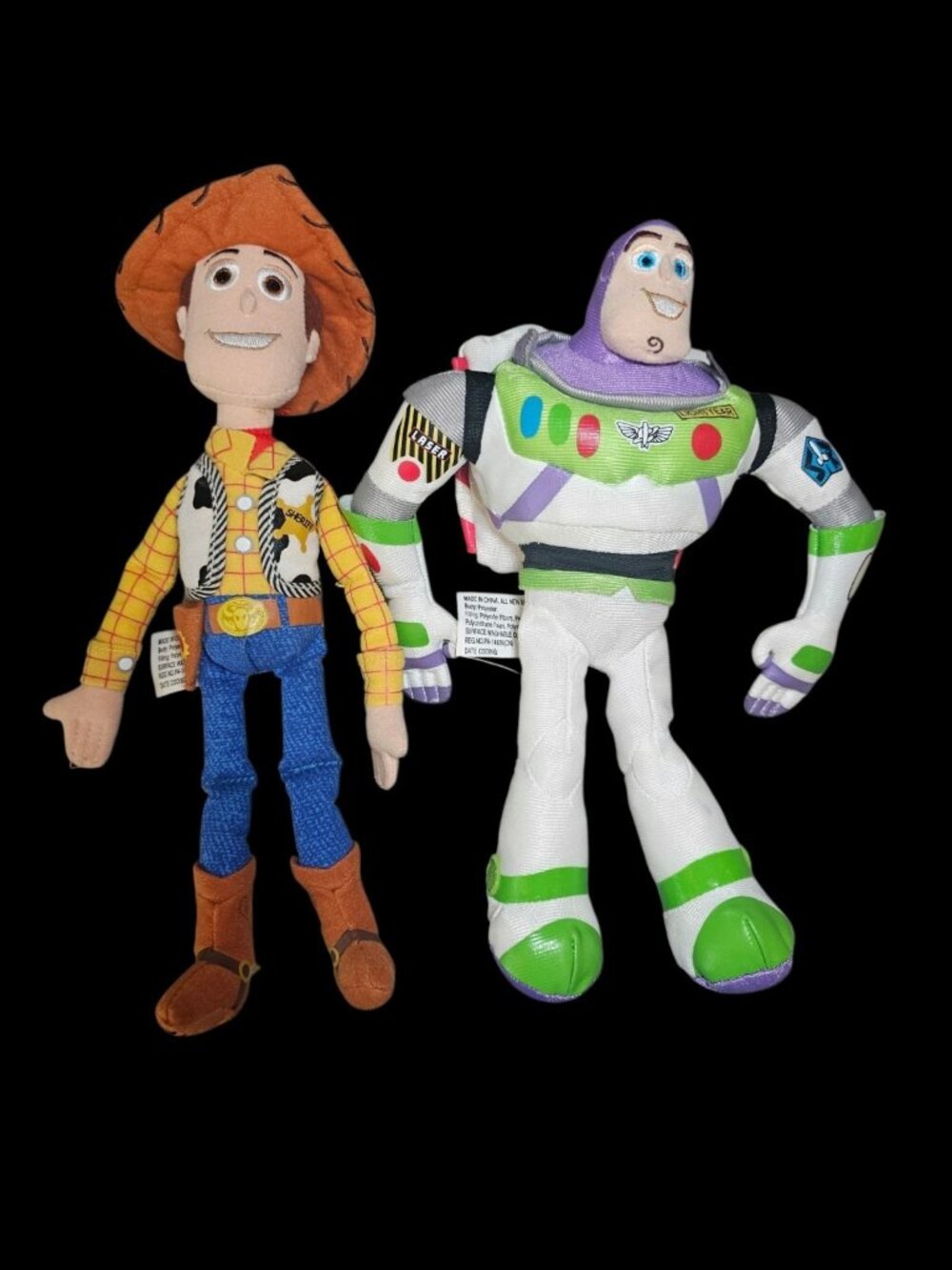 2009 Disney Pixar Toy Story Woody & Buzz Lightyear Plush Dolls 11"